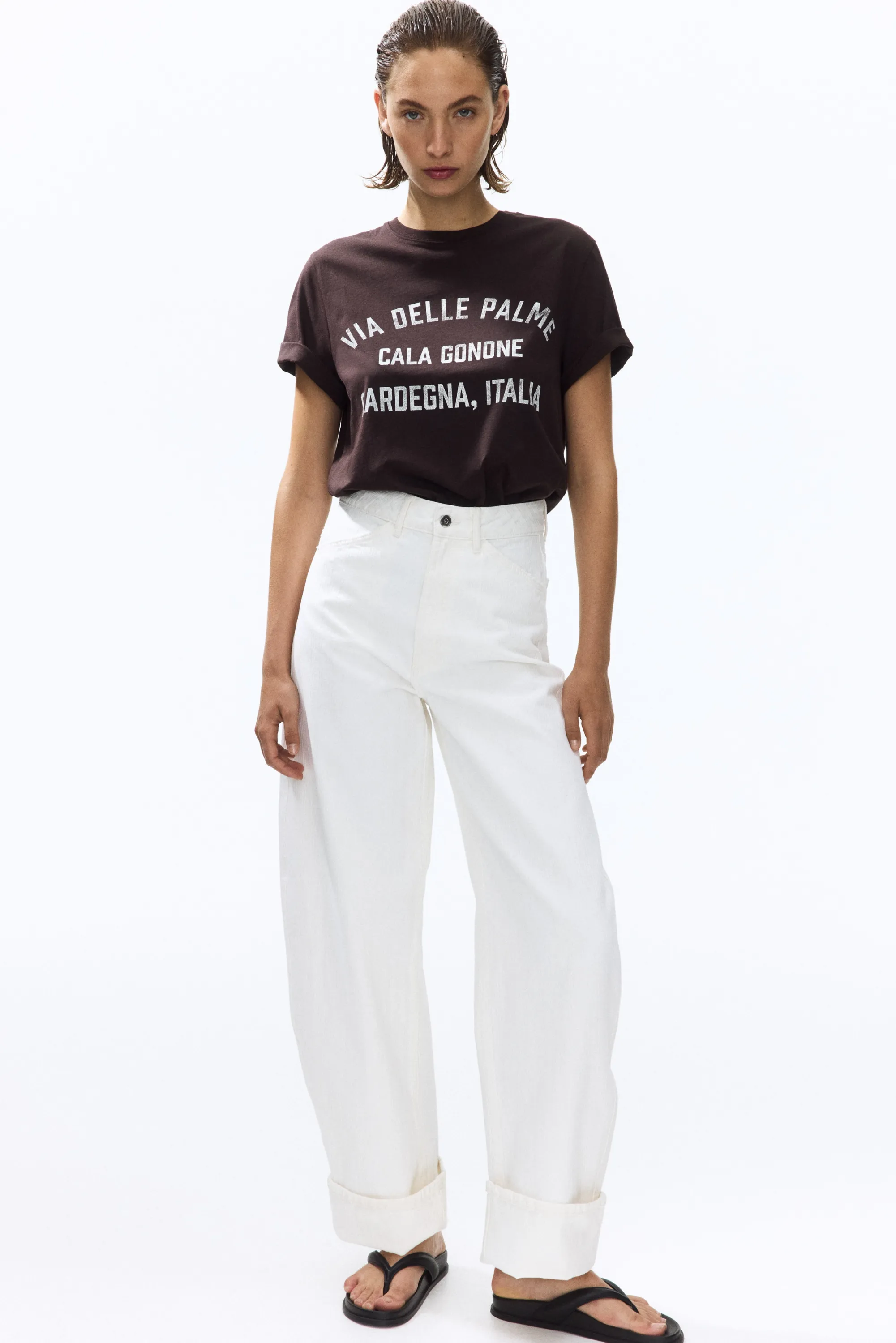 T-shirt imprimé - Marron foncé/Italia