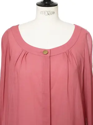 Chemise légère manches longues en laine rose framboise Px boutique 650€ Taille 38 — photo 3