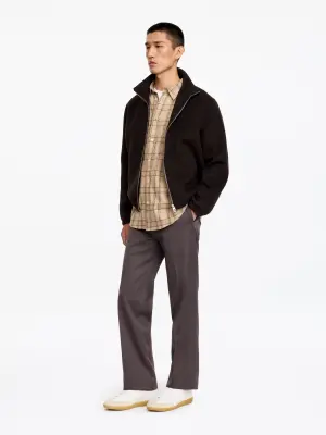 Chemise en flanelle brossée - Carreaux/Beige — photo 2