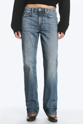 Jean droit standard taille mi-haute Laika - Radio Blue - Bleu moyen — photo 2