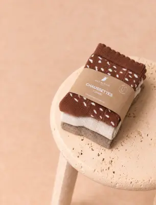 Pack chaussettes biche - Marron, beige & moka — photo 1