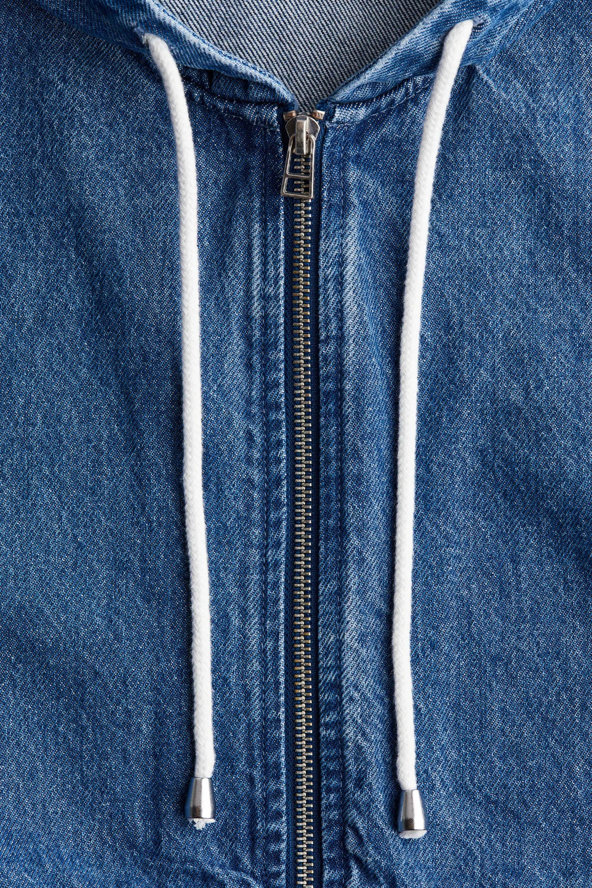 Veste à capuche en denim - Bleu denim