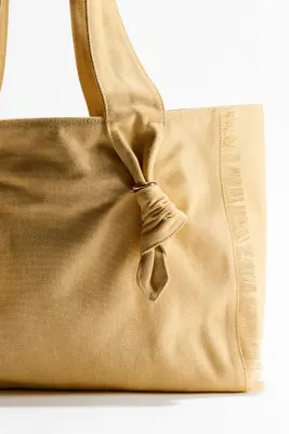 Tote bag avec détails noués - Jaune ancien — photo 5