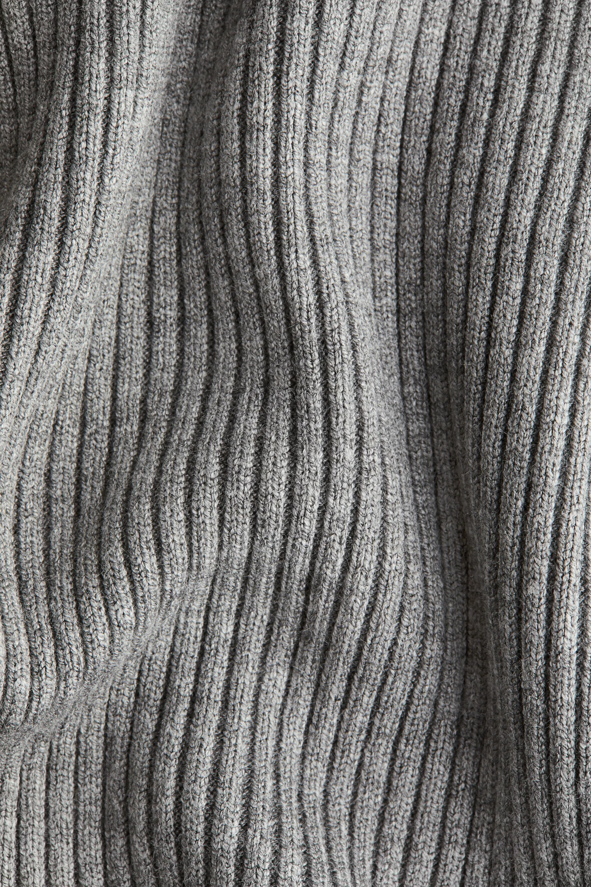 Robe en maille côtelée - Gris chiné