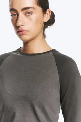 Top raglan à manches trois-quarts - Taupe foncé — photo 1