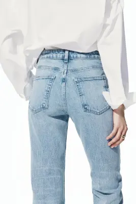 Slim Straight Regular Waist Ankle Jeans - Bleu denim clair — photo 4