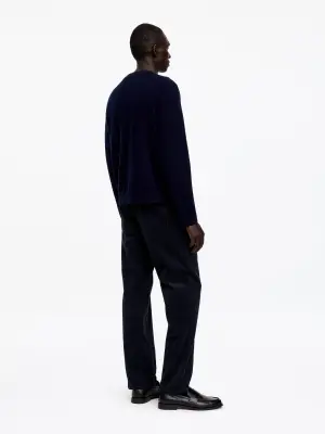 Pantalon ample en velours côtelé OCEAN - Bleu foncé — photo 2