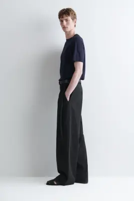 T-SHIRT SLIM EN JERSEY INTERLOCK DE MODAL - BLEU MARINE — photo 2