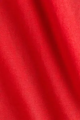 Top croisé en lin mélangé - Rouge — photo 4
