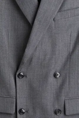 Veste Relaxed Fit à fermeture croisée - Gris — photo 1