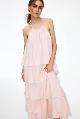 Robe à étages avec bretelles fines - Rose ancien clair — photo 2