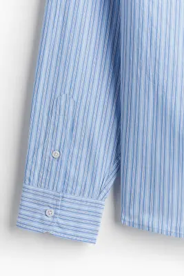 Chemise Regular Fit en popeline - Bleu clair/rayé — photo 2