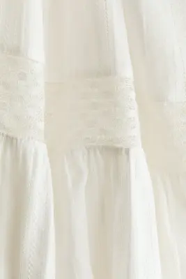 Blouse péplum avec dentelle - Blanc — photo 2