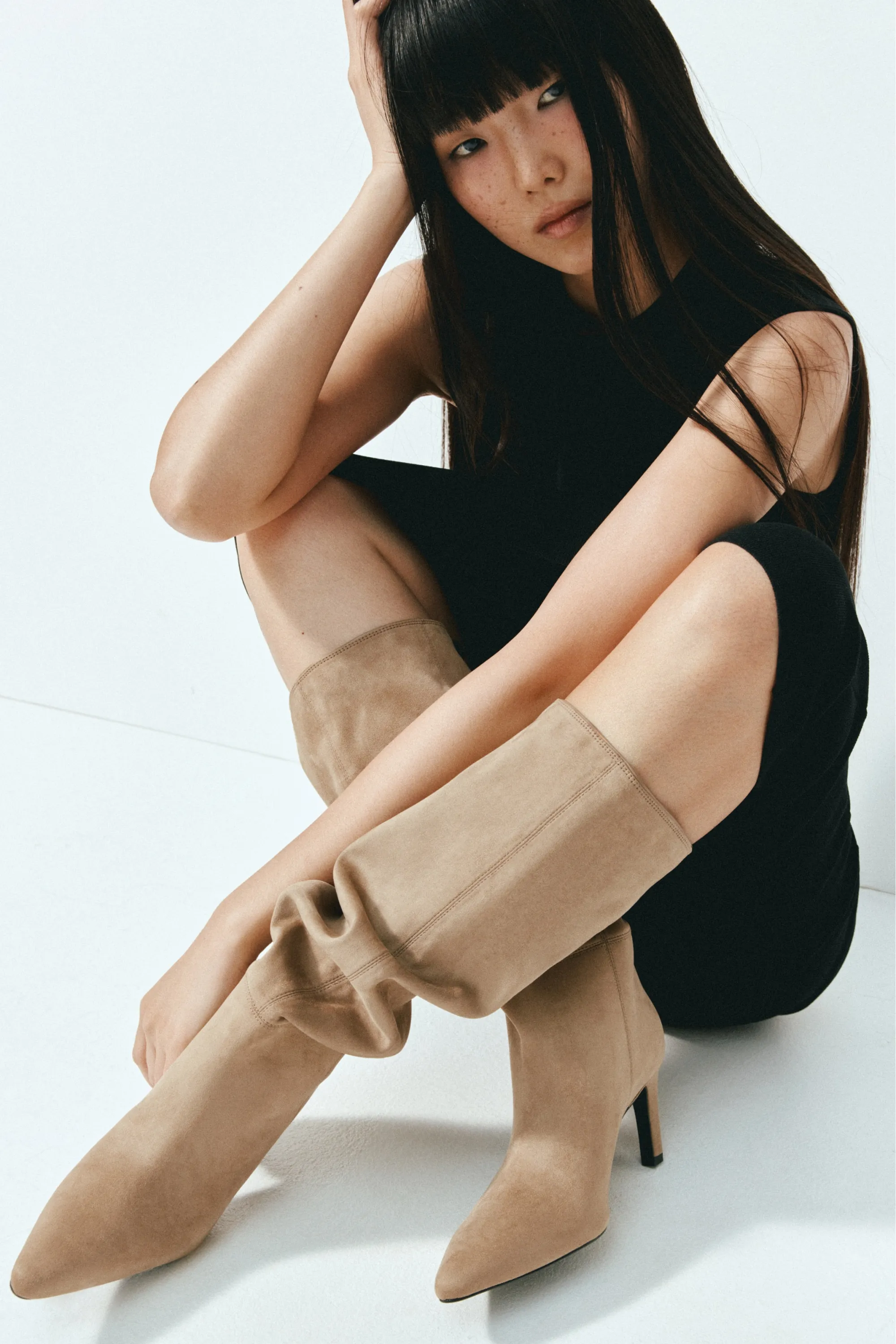 Bottes de hauteur genou - Beige
