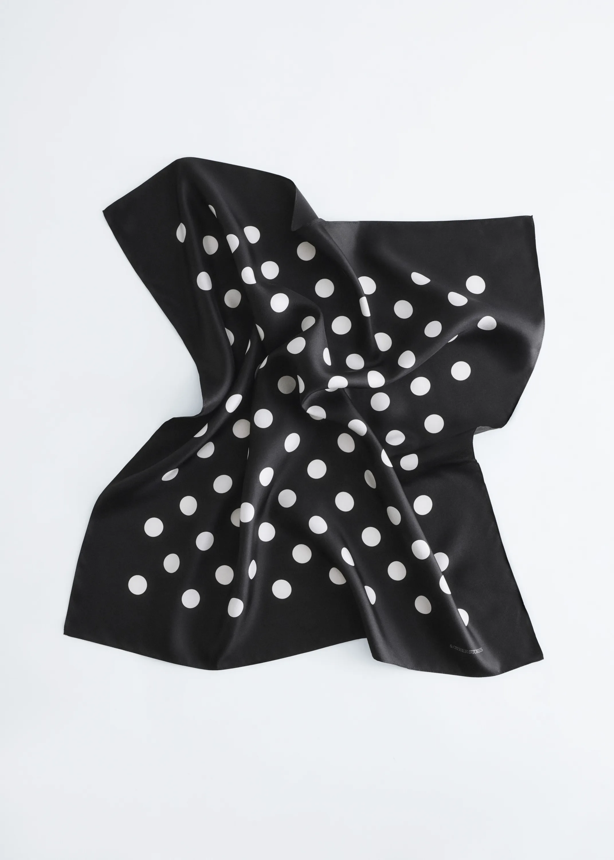 Foulard à imprimé à pois - Noir/Pois blancs