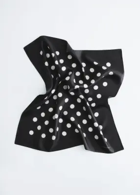 Foulard à imprimé à pois - Noir/Pois blancs — photo 1