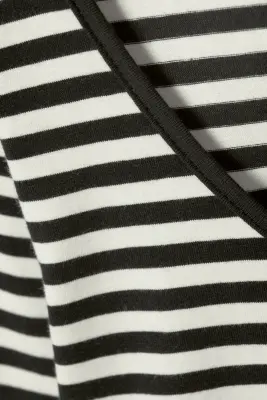 Top Slim Fit à manches longues - Black & White Stripes — photo 4