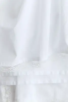 Jupe en coton avec dentelle - Blanc — photo 4