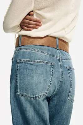 Short Bermuda en denim avec ceinture - Bleu denim — photo 3