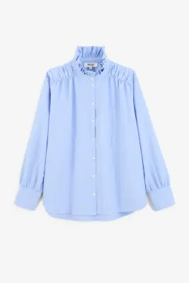 Chemise Léonor rayures bleu lavande et blanc — photo 4