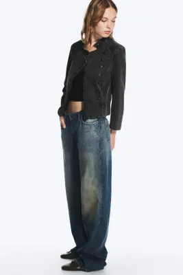Jean jambe large taille basse Ample - Baltic Blue - Bleu foncé — photo 2