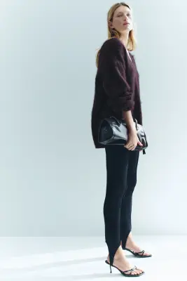Pull oversize en mohair mélangé - Bordeaux — photo 5