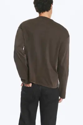 T-shirt ample à manches longues - Taupe foncé — photo 2