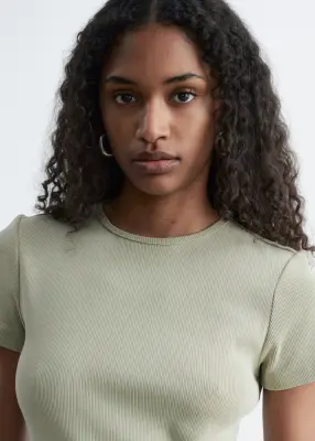 Robe midi en jersey - Vert sauge poudré — photo 2