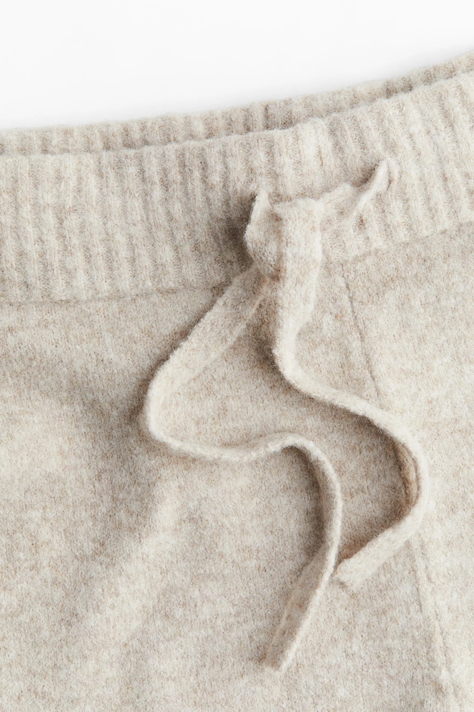 Pantalon jogger en maille fine - Beige clair chiné