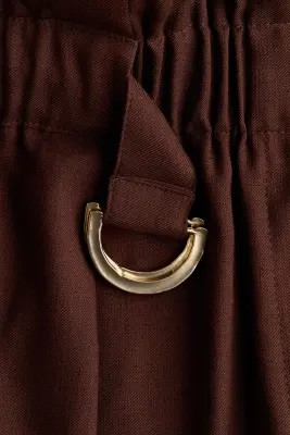 Short paper bag avec ceinture - Marron foncé — photo 3