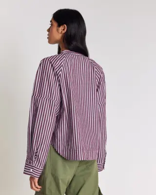 Chemise Josephine rayures prune — photo 5