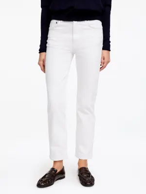 Jean slim raccourci JADE - Blanc cassé — photo 4