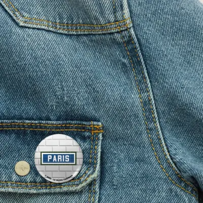 BADGE 32 MM - DESIGN INSPIRÉ DU MÉTRO PARISIEN - PARIS CARREAUX — photo 2