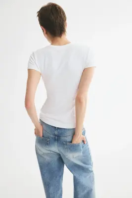 T-shirt ajusté en microfibre - Blanc — photo 5