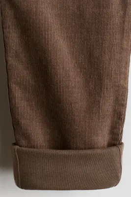 Pantalon doublé en velours côtelé - Marron — photo 4