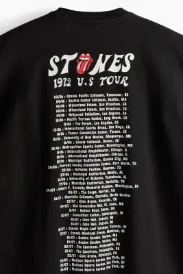 T-shirt Oversized Fit - Noir/Rolling Stones — photo 5