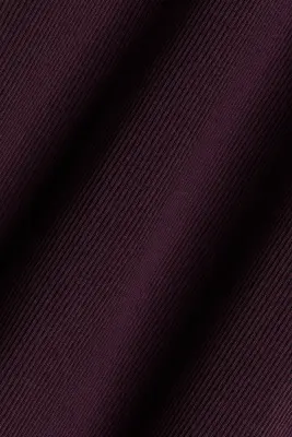 Top côtelé en soie mélangée - Violet foncé — photo 4
