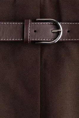 Jupe avec ceinture - Marron foncé — photo 4