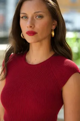 Pamela Knit Top - Red — photo 2