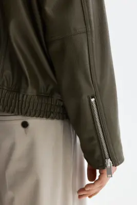 Veste en tissu enduit - Vert kaki — photo 3