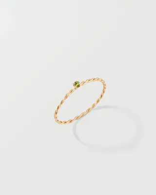 BAGUE OLYMPE TORSADÉE, PIERRE DE NAISSANCE - Or blanc 18 carats — photo 1