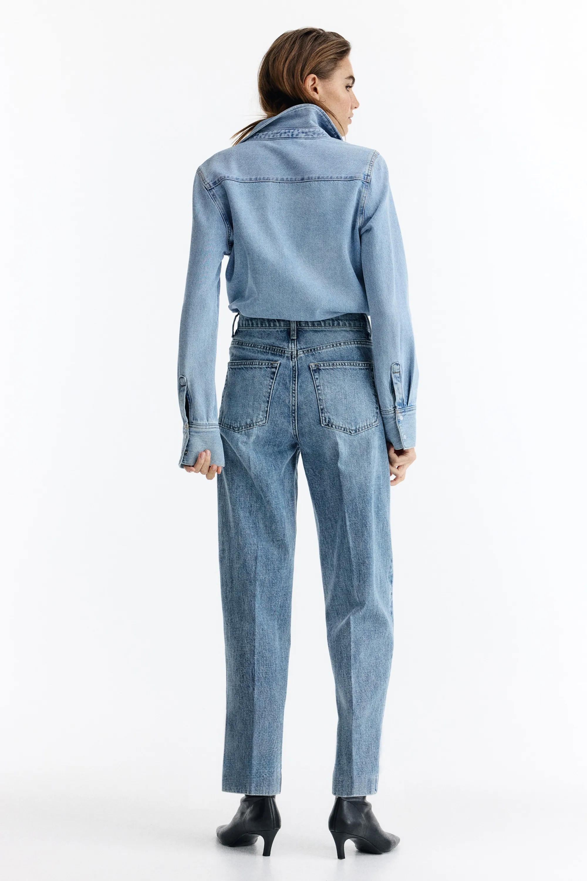 Barrel High Ankle Jeans - Bleu denim clair