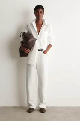 CHEMISE HABILLÉE EN COTON PIMA - ÉCRU — photo 1