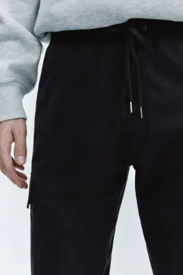 Pantalon cargo Slim Fit - Noir — photo 1