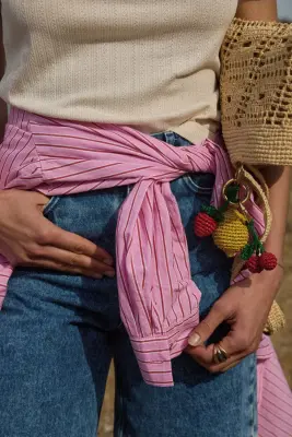 Porte-clés cerise raphia — photo 5