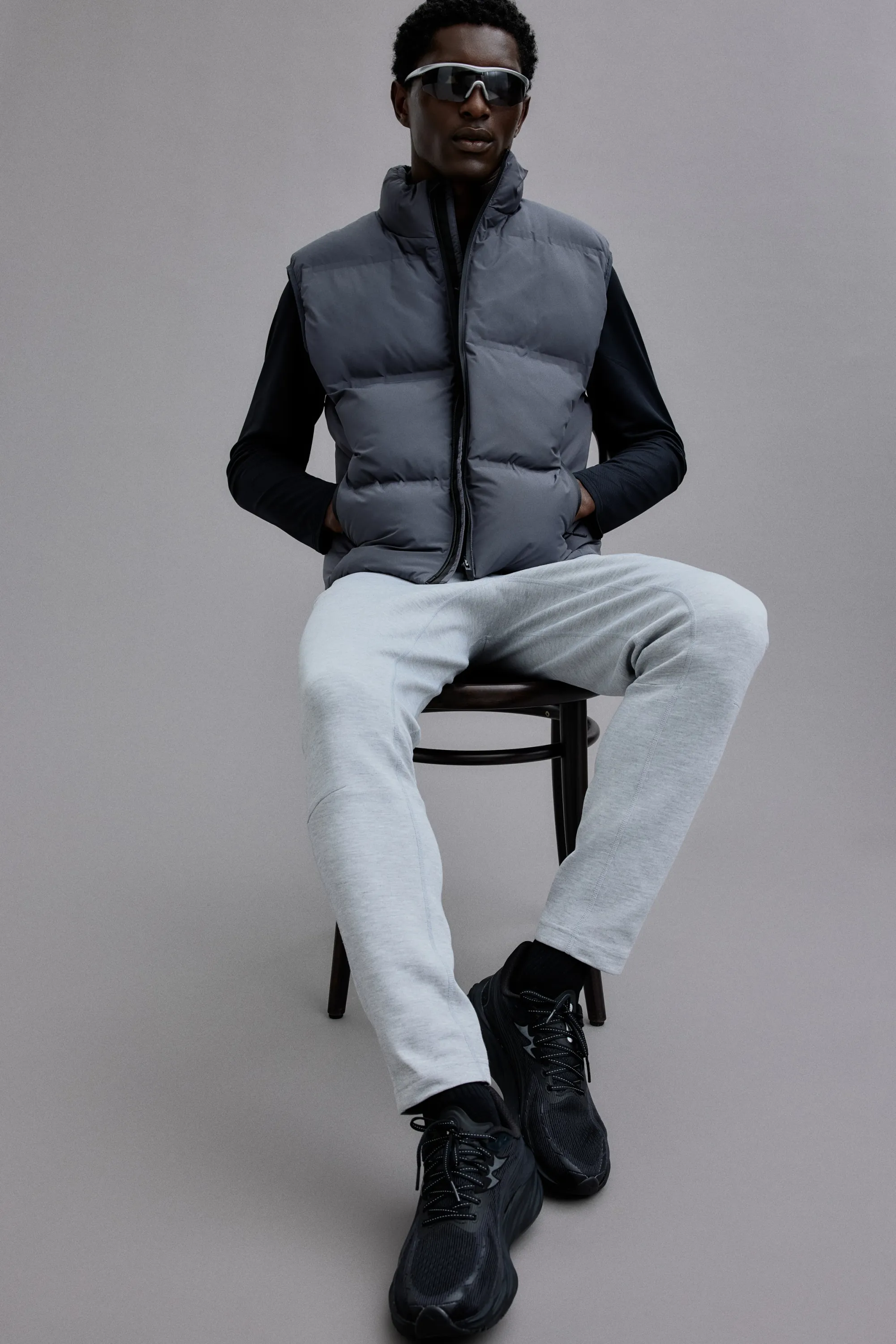 Pantalon jogger de sport Slim Fit DryMove™ - Gris clair chiné
