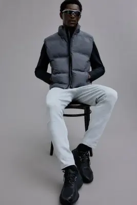 Pantalon jogger de sport Slim Fit DryMove™ - Gris clair chiné — photo 1