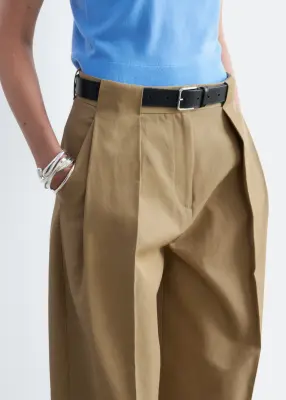 Pleated Barrel-Leg Trousers - Beige — photo 3