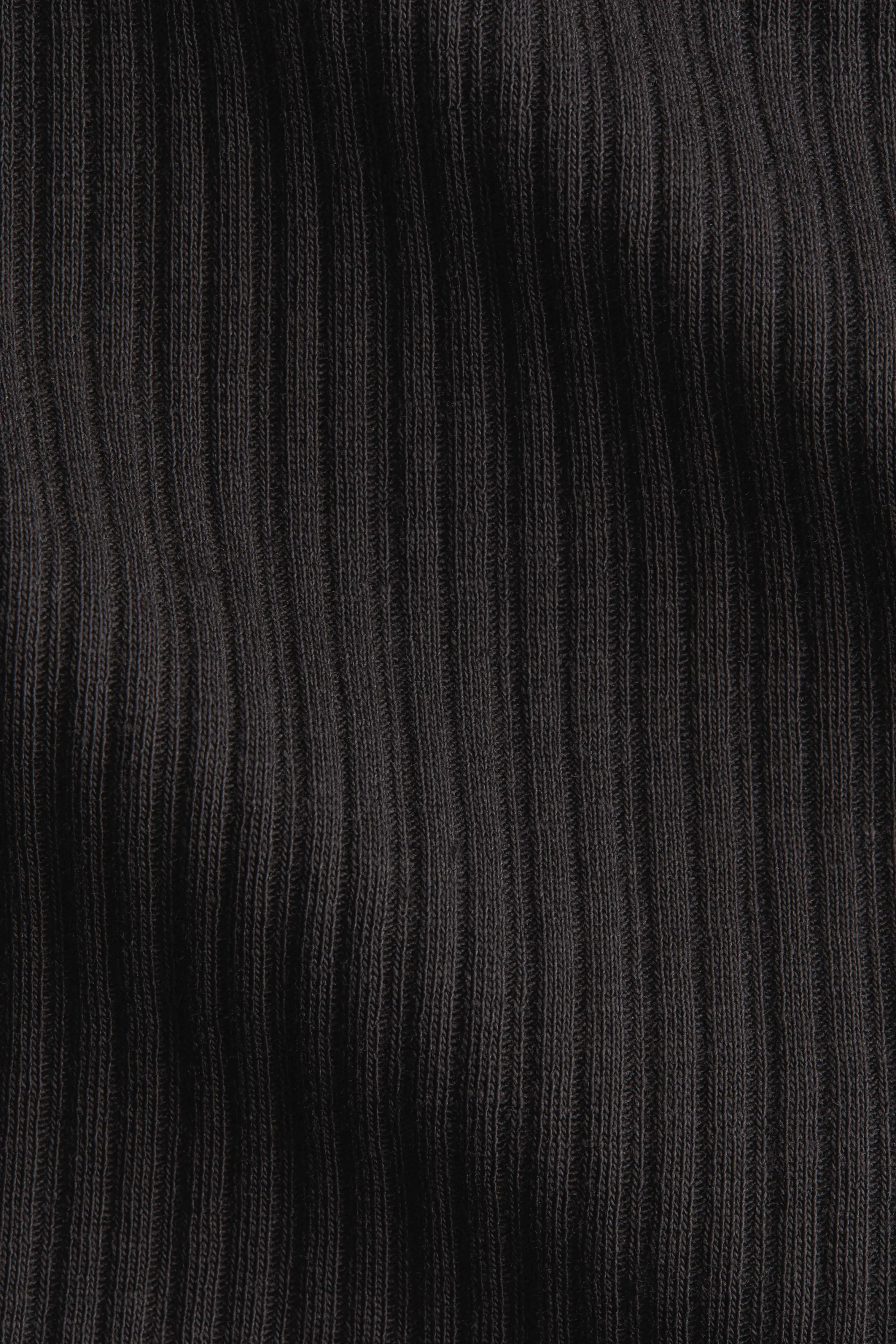 Top côtelé avec col tunisien - Dark grey