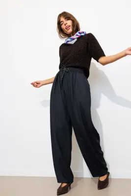 Pantalon balloon rayé Femme — photo 4